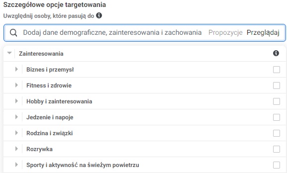 targetowanie reklama na Facebooku 2